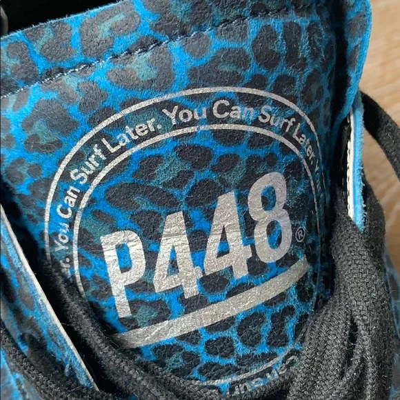 P448 Blue Leopard Suede Kenya Roy Sneakers 12.5